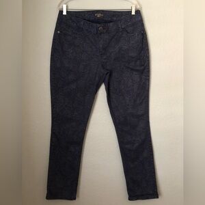 Lee Animal Print Snake Print Dark Blue Stretch Jeans Women 16 M